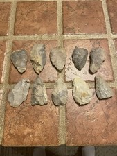 Lot of 10 Indian Artifacts Arrowheads From Along Olentangy River Central Oh