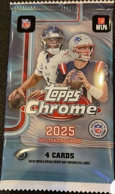 2025 Topps Chrome Football Hobby Pack Factory Sealed - IN HAND   FASB 1 Pack