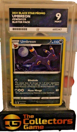 Pokémon Umbreon TCG SWSH129 Black Star Promo Holo Card Mint Condition Ace 9