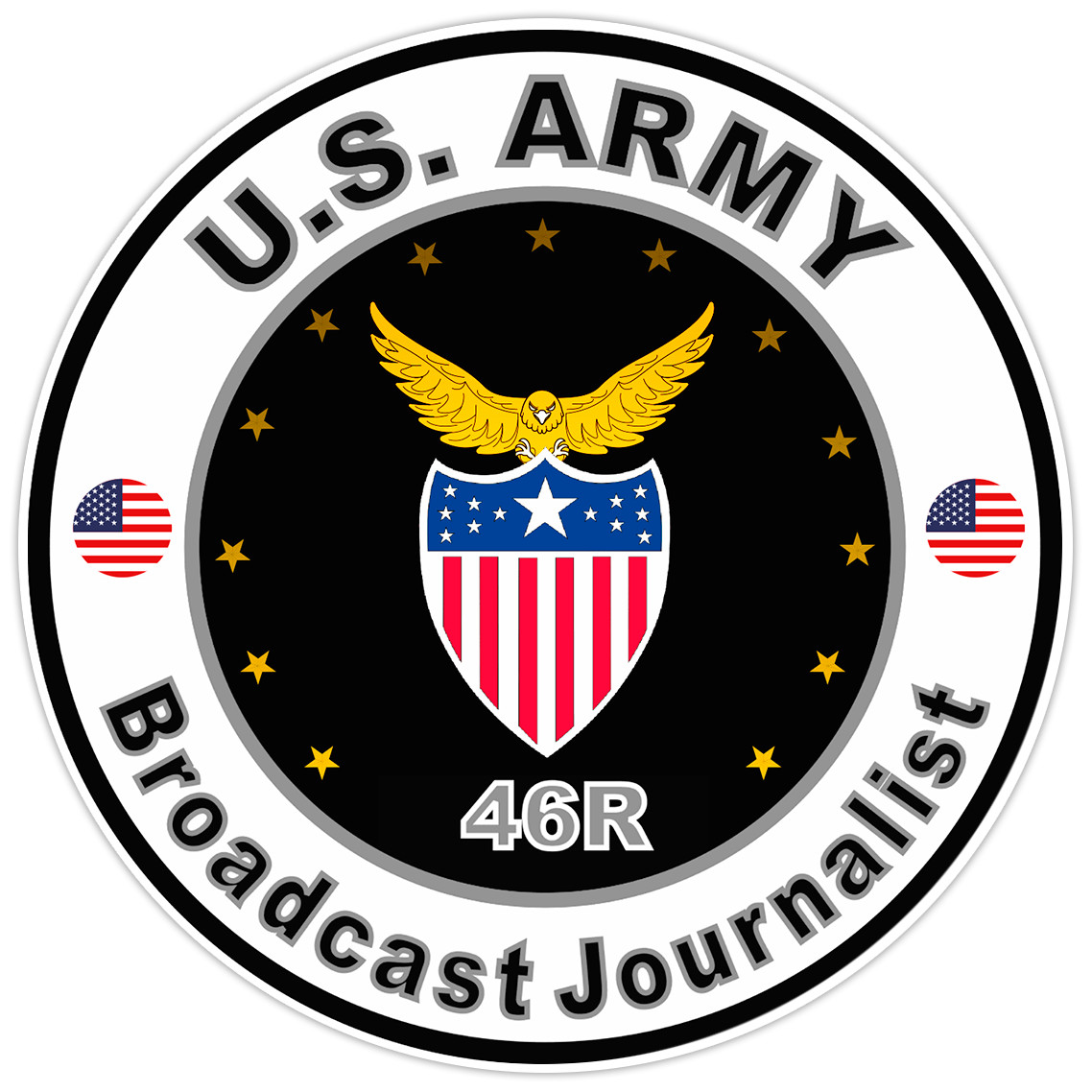 United States Army Broadcast Journalist Bumper Sticker Military Vinyl Decal 5"