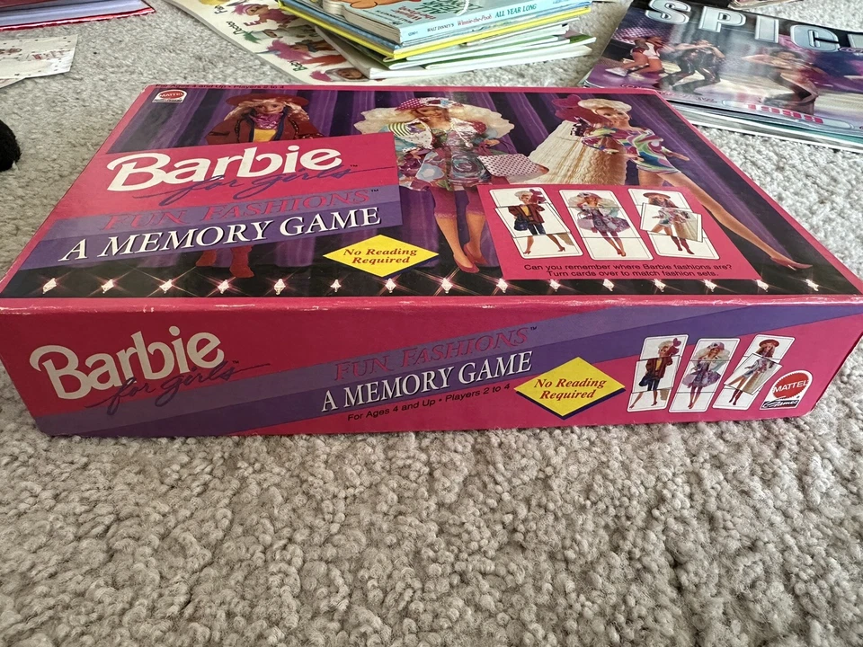 Mattel Barbie Fun Fashions A Memory Game Vintage 1992 Complete All Pieces - Image 3 of 4