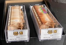 N scale Micro-trains CITX wearhered hopper car halloween 2-pack 98305027 mint