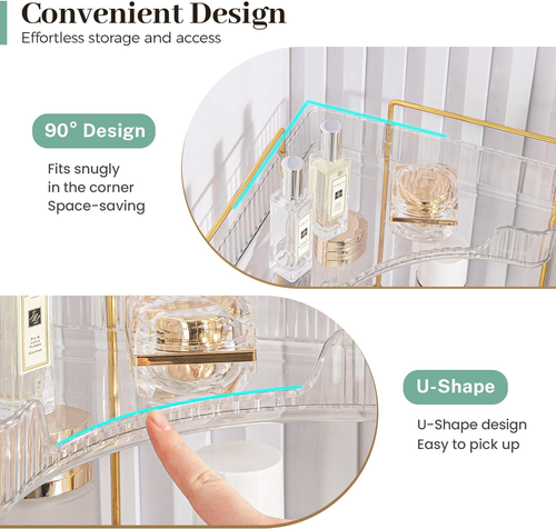 Corner Bathroom Counter Organizer, Bathroom Countertop Shelf Makeup Organizer fo - Picture 5 of 13