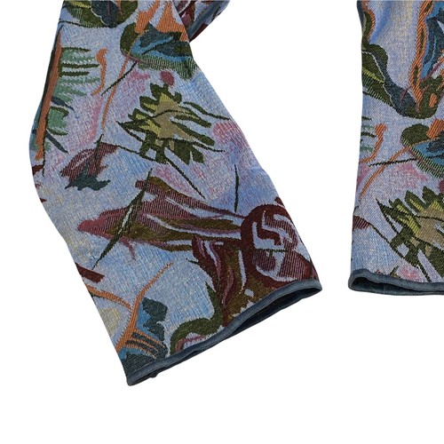 Vintage Treadle Studio Blazer Womens Medium Floral Print Art To Wear Tapestry - Picture 4 of 10