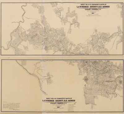 #ad 1897 Map of Lawrence County South Dakota Mines $40.00