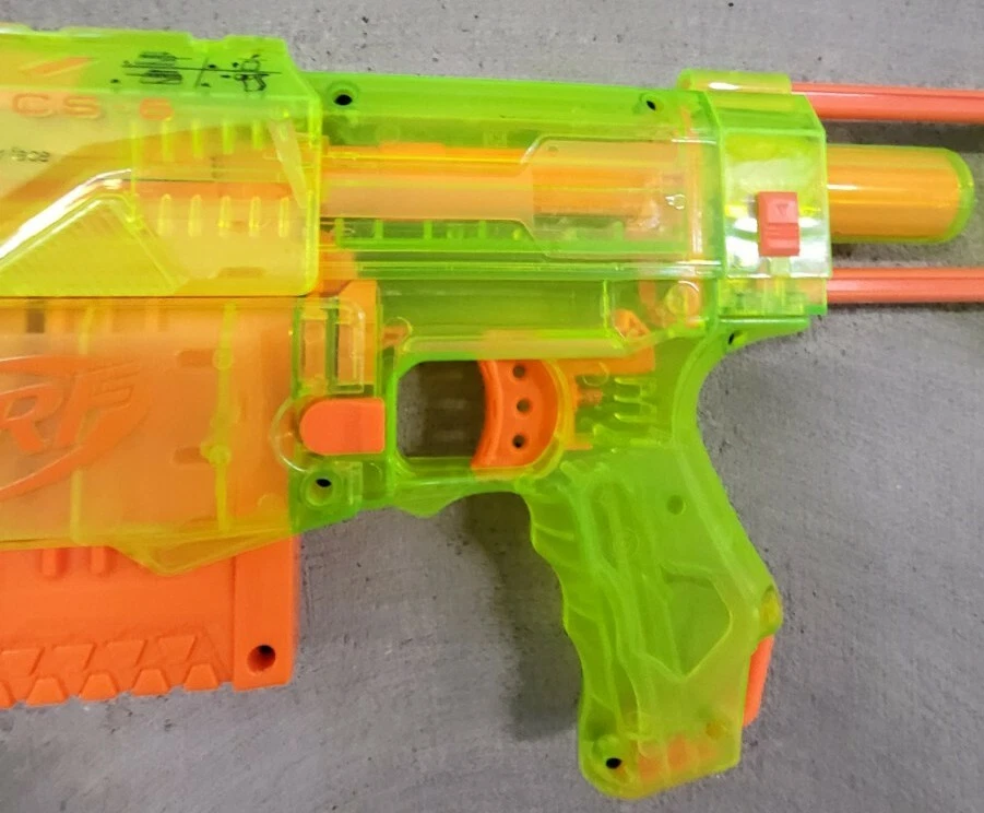 Pistola de dardos Nerf Recon CS-6 verde sónico bláster neón transparente - funciona Foto 3 de 4