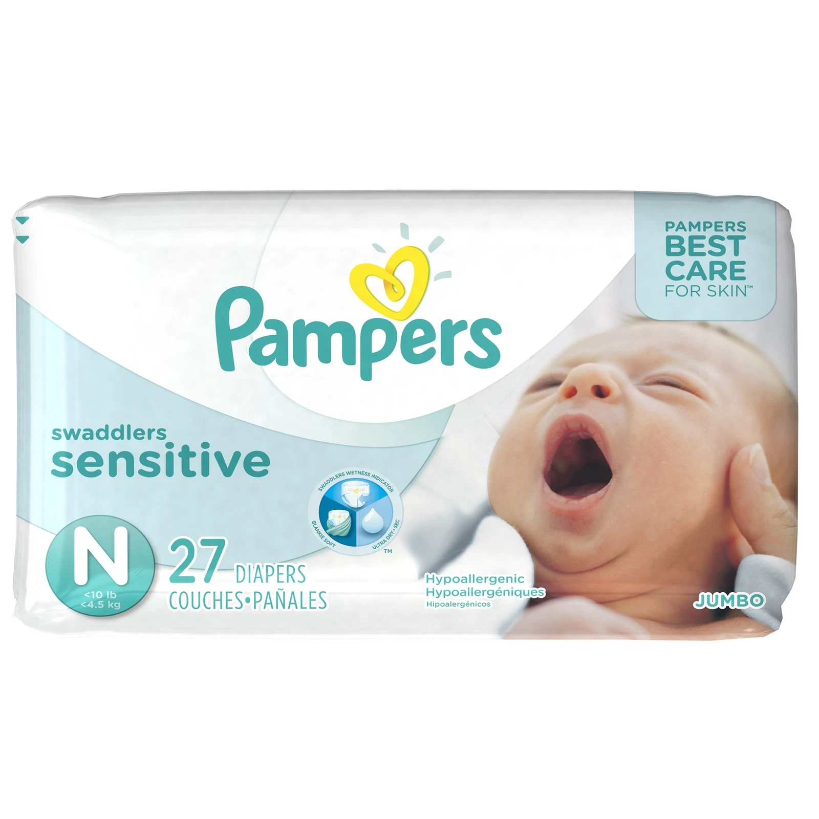 Pampers Swaddlers Sensitive Diapers Size 0 Multicolor Best Care for Skin