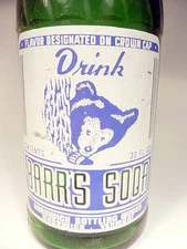 vintage ACL Soda POP Bottle:  BARR'S SODA of HARDWICK, VRT.  - QUART/w BEAR CUB