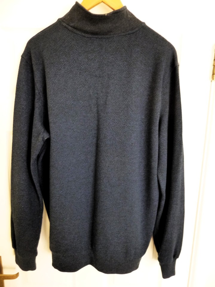 MENS NEXT ZIP NECK NAVY JUMPER SIZE LARGE eBay
