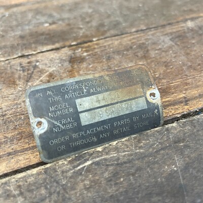 Vintage Monark Super Deluxe Serial Number Badge Bottom Bracket Tag Plate Balloon
