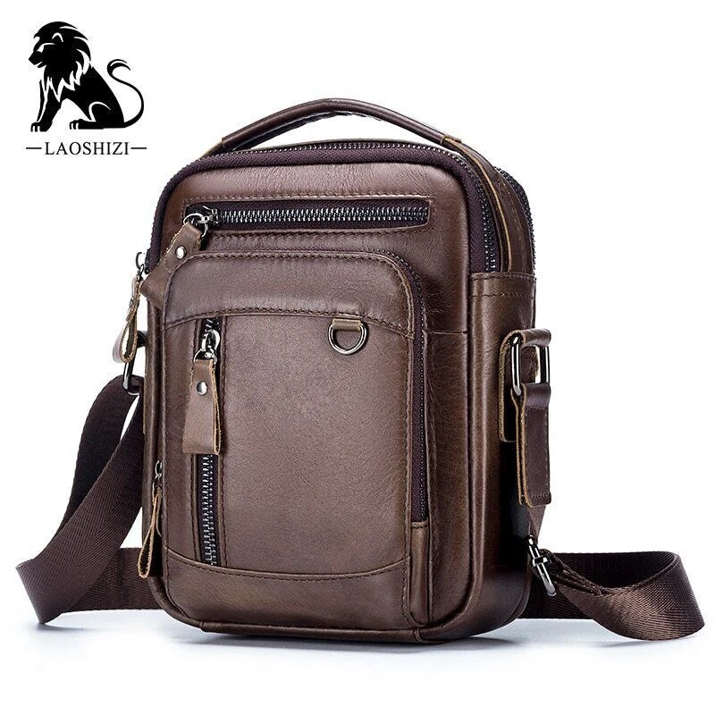 Mens leather clearance shoulder bags ebay