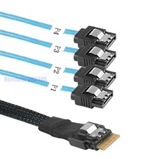 4 SATA 7pin Target Hard Disk Fanout Raid to Slim SAS 4.0 SFF-8654 4i Host Cable