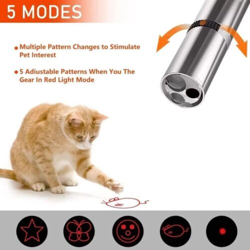 Puntero láser para gato juguete perro 7 patrón ajustable largo alcance juguete Lazer recarga USB - Imagen 2 de 24
