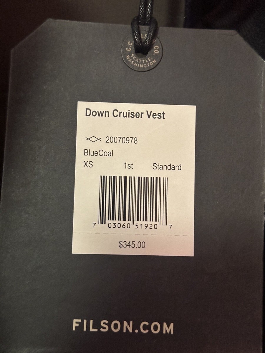 Filson Down Cruiser Vest 20070978 Blue Coal Dark Navy Waxed Filson Down Cruiser Vest 20070978 Blue Coal Dark Navy Waxed