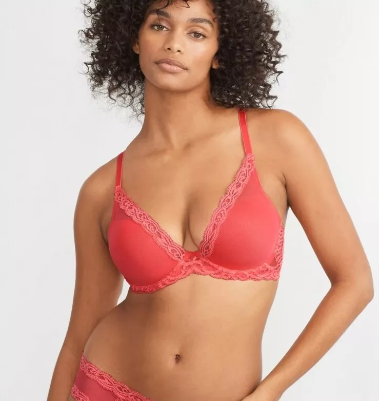 New NATORI 730023 Hibiscus Feathers Contour Plunge Bra size 32B eBay