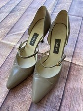 Vtg Bally Pia Women Heels Size 7.5 M Taupe Neutal Buckle Strap Italy Brown