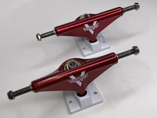 Venture Vintage Made In USA Skateboard Trucks Hi-(53.5MM) 5.0" Red/White Pair