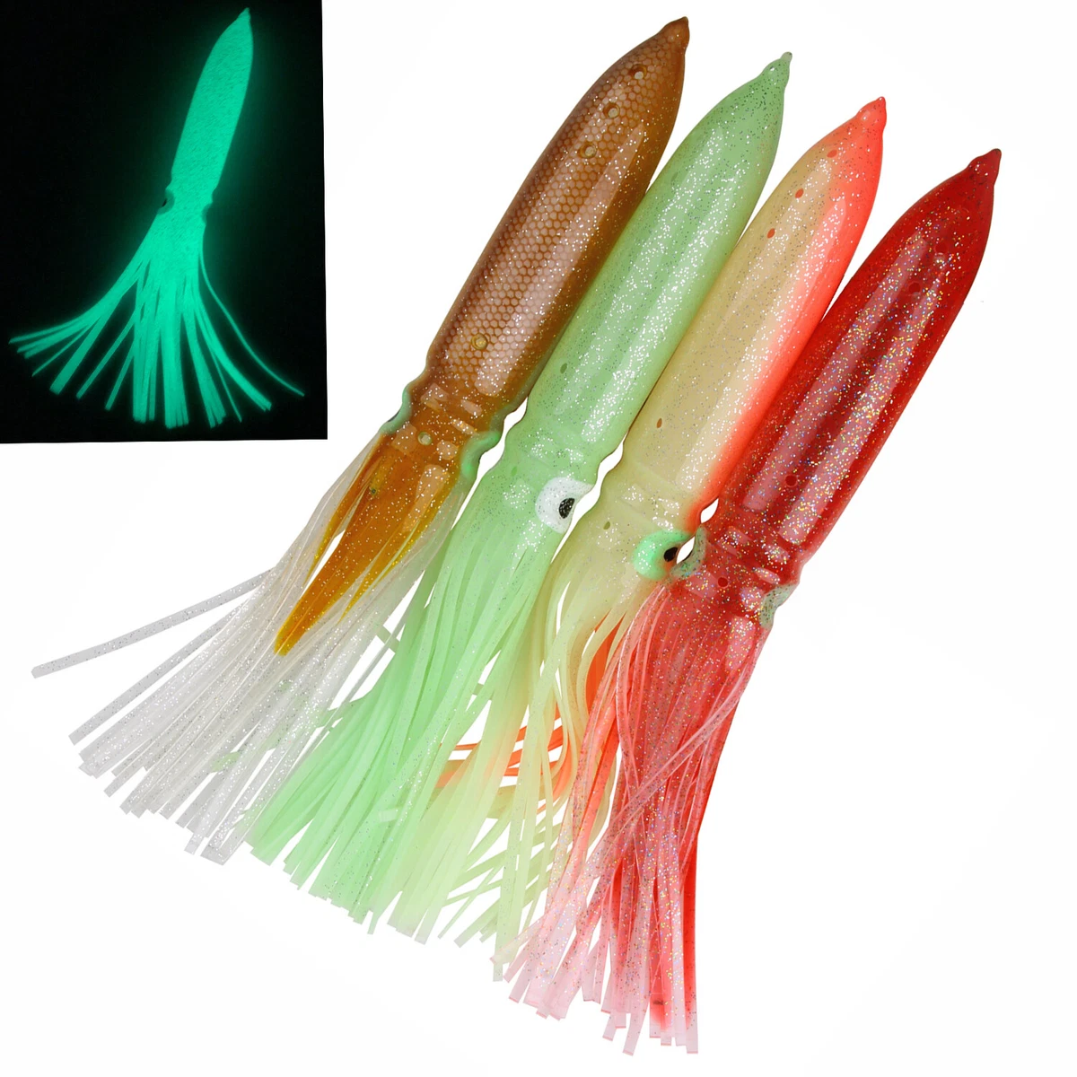 11.8 Bulb Octopus Squid Skirts Soft Trolling Lure Bait Saltwater Fishing  Lures