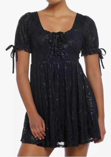 purple dress with lace Lavender Lace Ruffle Balloon Sleeve Dress  Romantic Fairytale Look Purple / M