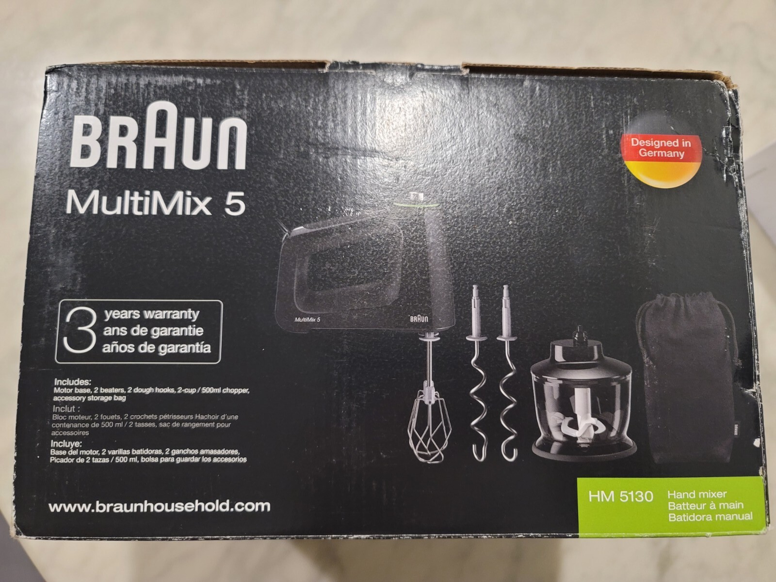 Braun Electric Hand Mixer, 9Speed, 2Cup Chopper & Storage Bag