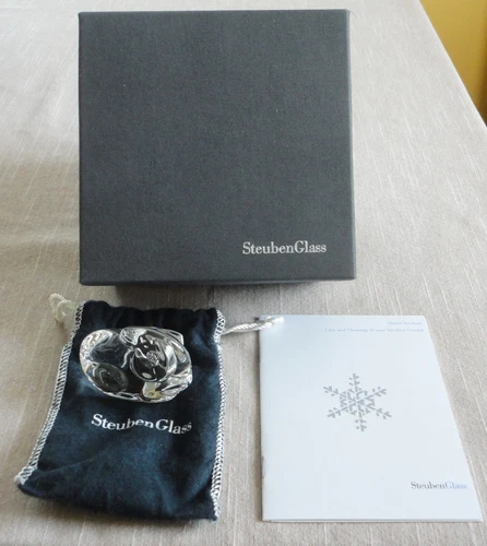 Steuben Glass Hand Cooler RAM 5575 Mint In Box Booklet Pouch Limited Edition