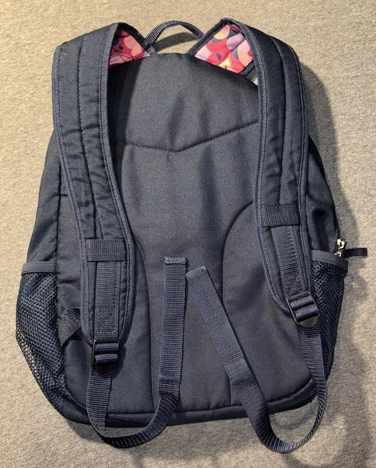 Mochila Retro Vintage GAP Estampado Corazón Rosa y Azul Marino Rara Y2K Vibraciones Foto 3 de 4