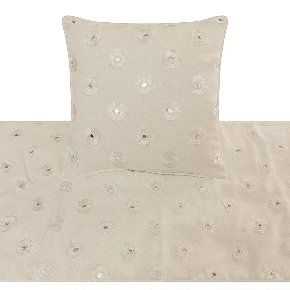 Декоративная королева кровать бегун белый, зеркало вышивка хлопок - зеркало любитель - Изображение 2 из 3