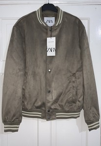 zara faux suede bomber jacket