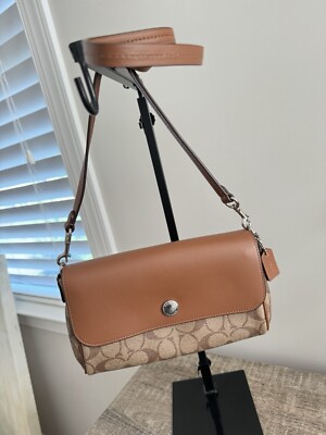 NWT Coach Womens Reversible Crossbody Signature Coated