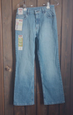 NWT Wrangler Jeans Boys 16 Regular Denim 4-way Flex Dark Cotton Boot Cut