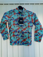 Bnwt Asics Unisex Turquoise Woven Childrens Lightweight Running Jacket Size 7-8