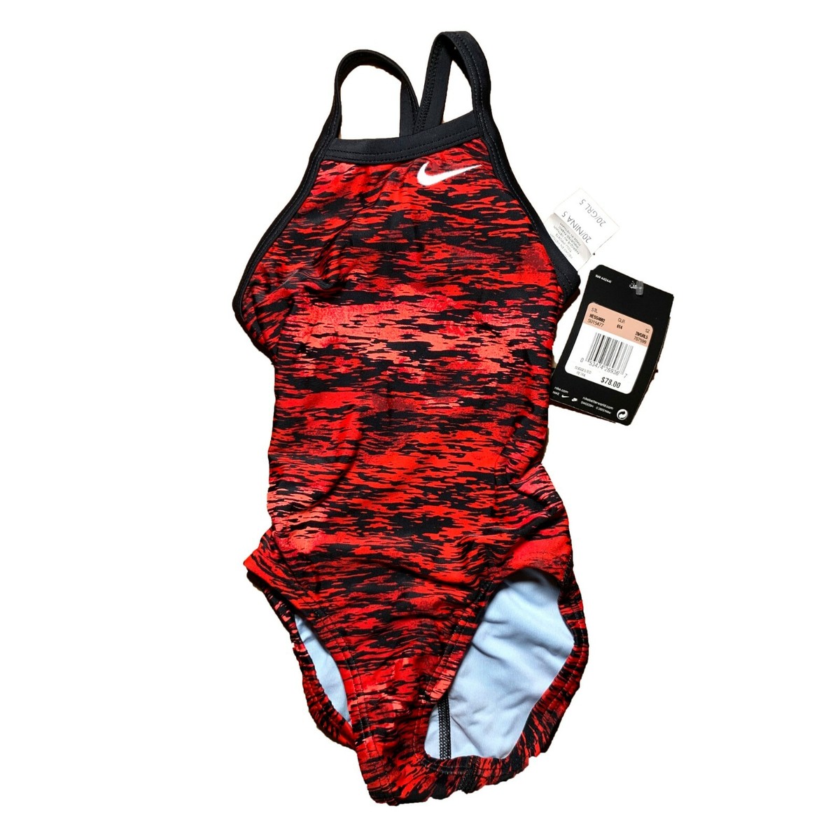 nike red swimming costume