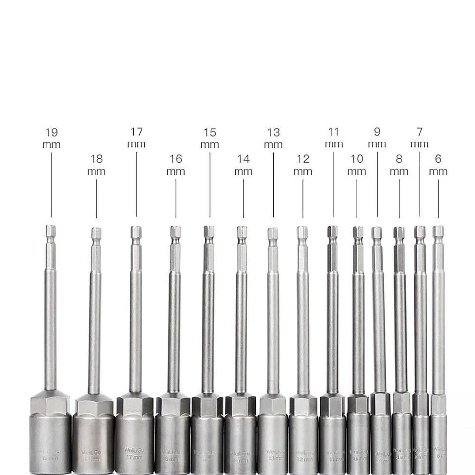 150mm Long Nuts Driver Hex Deep Socket Bits Impact Driver Drill 1/4" Hex Shank - Image 3 of 4
