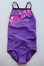Image of ADIDAS INFINITEX LINEAGE LOGO SWIMSUIT SWIMWEAR PURPLE DQ3377 KIDS GIRLS M