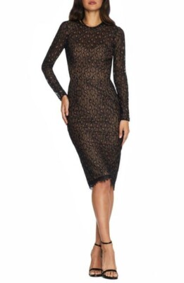 Dress The Population Womens Kay Lace Sheath Party Cocktail Dress BHFO 9723