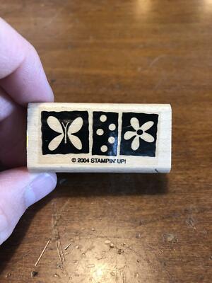 Rubber Stamp 2004 Stampin Up SPRING/SUMMERTIME BORDER Header Card Butterfly