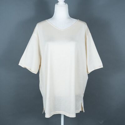 Givenchy Neiman Marcus Cream Cotton Casual Fit T-Shirt Top SZ