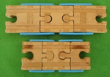 SET 2 THOMAS  FRIENDS WOODEN RAILWAY ADAPT-A-TRACK CONVERTS MALE/FEMALE 4"  6"