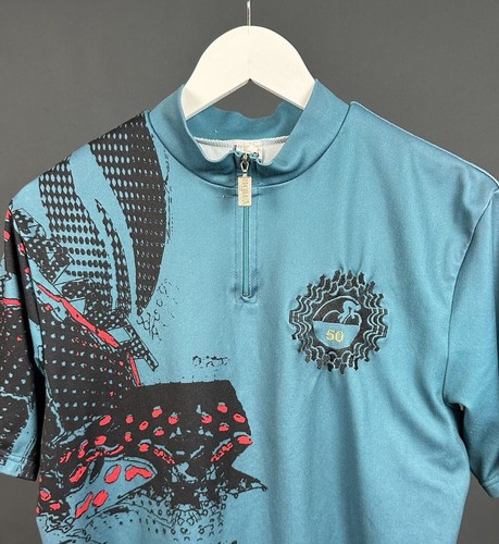 90s Vintage AGU Italy Cycling Shirt Men's Large - Picture 3 of 4