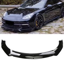 For Porsche Panamera Universal Front Bumper Lip Spoiler Splitter Glossy Black