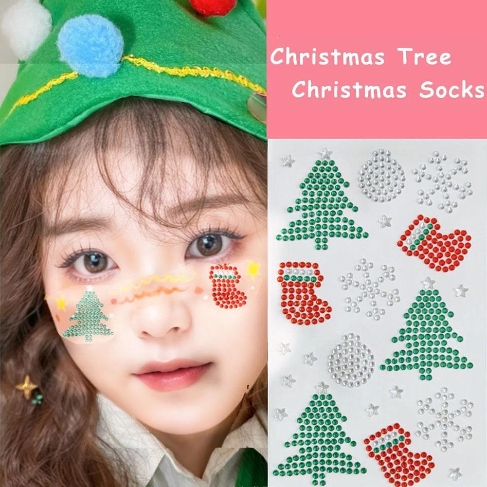 Christmas Series Stickers Shiny Christmas Tree Bell Decoration Sticker/