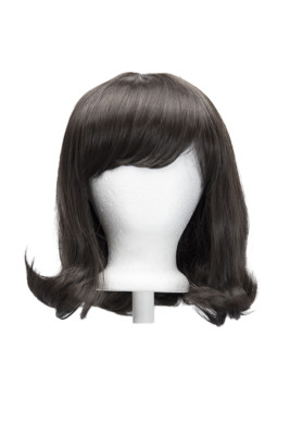 12'' Short Fluffy Bob Cut with Short Bangs Espresso Brown Grace Wig NEW