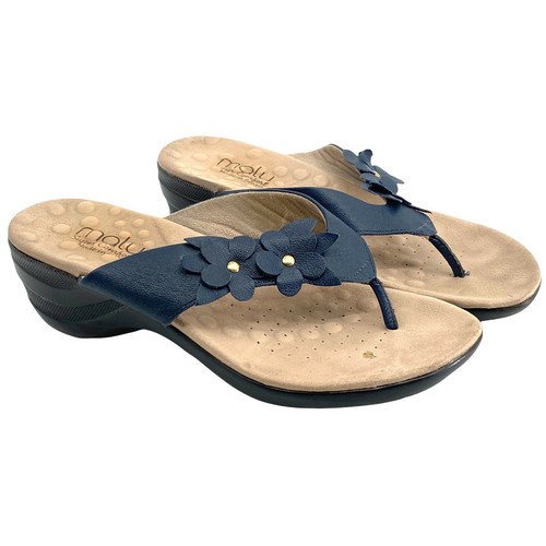 Malu Super Comfort Womens Blue Flower Slip On Comfort Flip Flop Sandals Size 10 | eBay