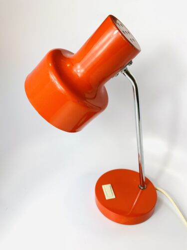 50s Orange Gooseneck Table Lamp Mid Century Lamp Kaiser Gray 60s German Vintage - Bild 1 von 12