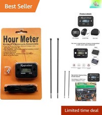 Effortless Maintenance Tracking with Waterproof Inductive Hour Meter – Black