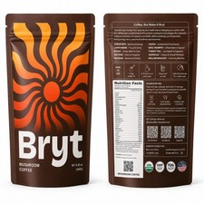 Bryt Mushroom Coffee 10 Functional Mushrooms Collagen Blend Low Caffeine 6.35oz