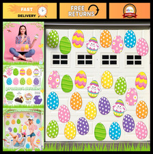 30 Pcs Easter Magnetic Eggs Decor - Garage Door, Refrigerator Car Stickers