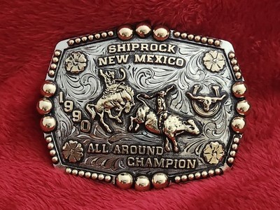 Rodeo 1990 All Around Riding Shiprock NEW MEXICO Champion Trophy Buckle Rare X88
