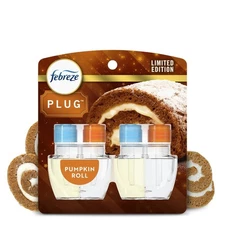 Febreze Plug In Air Freshener, Odor-Fighting Scented Oil 2 Refill, Pumpkin Roll