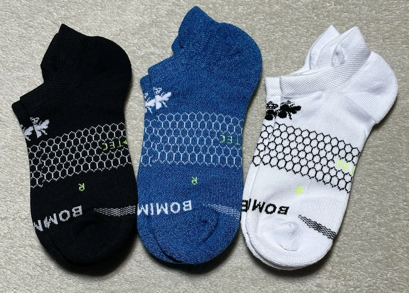 3-Pack Bombas All-Purpose Unisex Multicolor Ankle socks-Size Medium